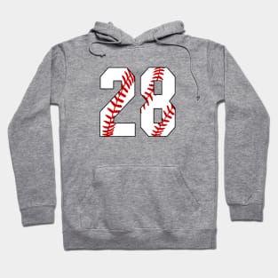 Baseball Number 28 #28 Baseball Shirt Jersey Favorite Player Biggest Fan Hoodie